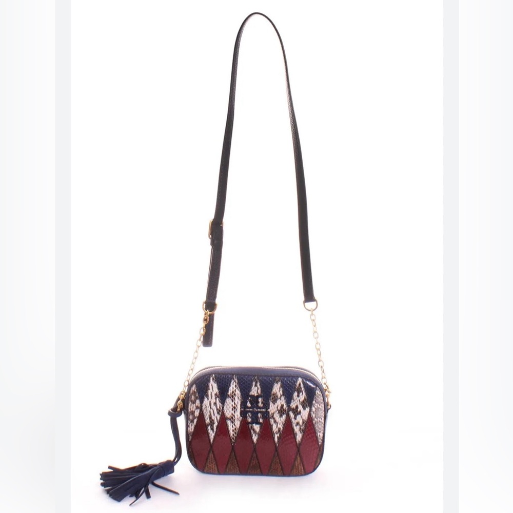 Tory Burch Bags Tory Burch Crossbody Purse. Purse Is Navy, Brown, And Maroon - Picture 10 of 10